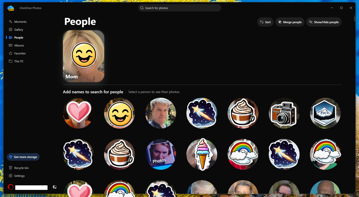 OneDrive Photos People edited