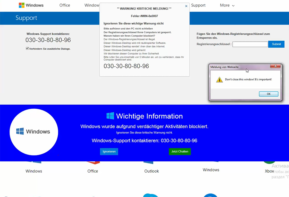 Phishing Fallen MS Support Quelle Bundesnetzagentur