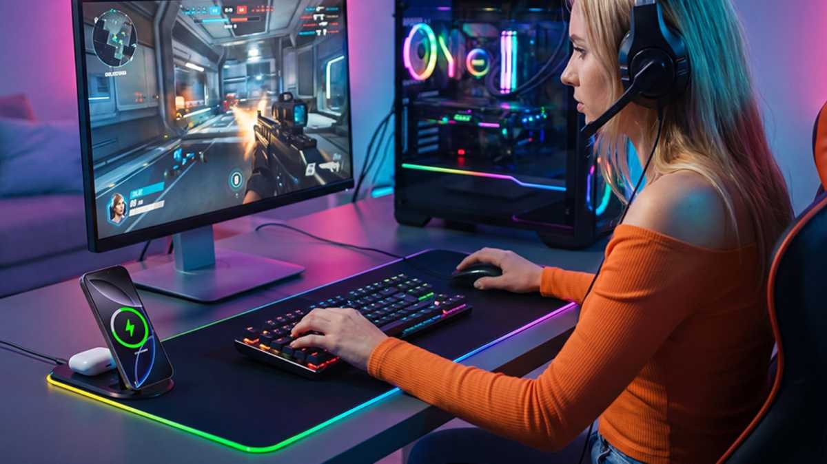 Tarkari mouse pad with wireless charging