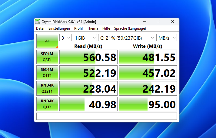 Test Geekom Air12 2026 crystaldiskmark