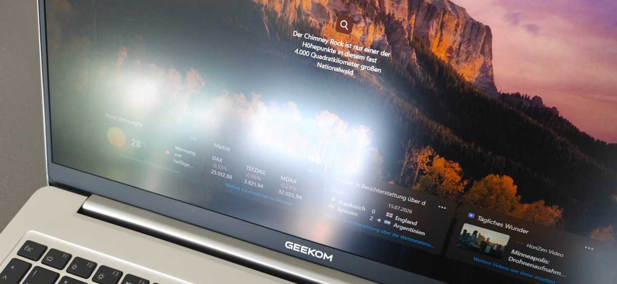 Test Geekom Geekbook M16 Display