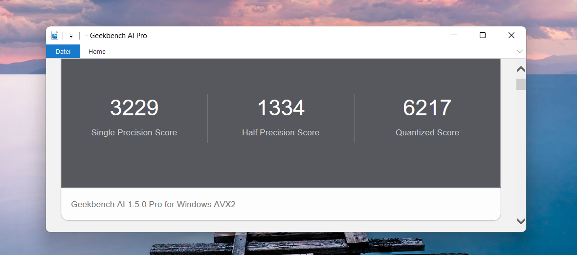Test Geekom Geekbook M16 geekbench ai