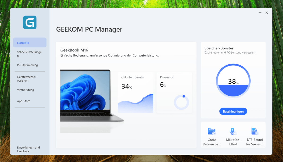 Test Geekom Geekbook M16 geekom pcmanager2
