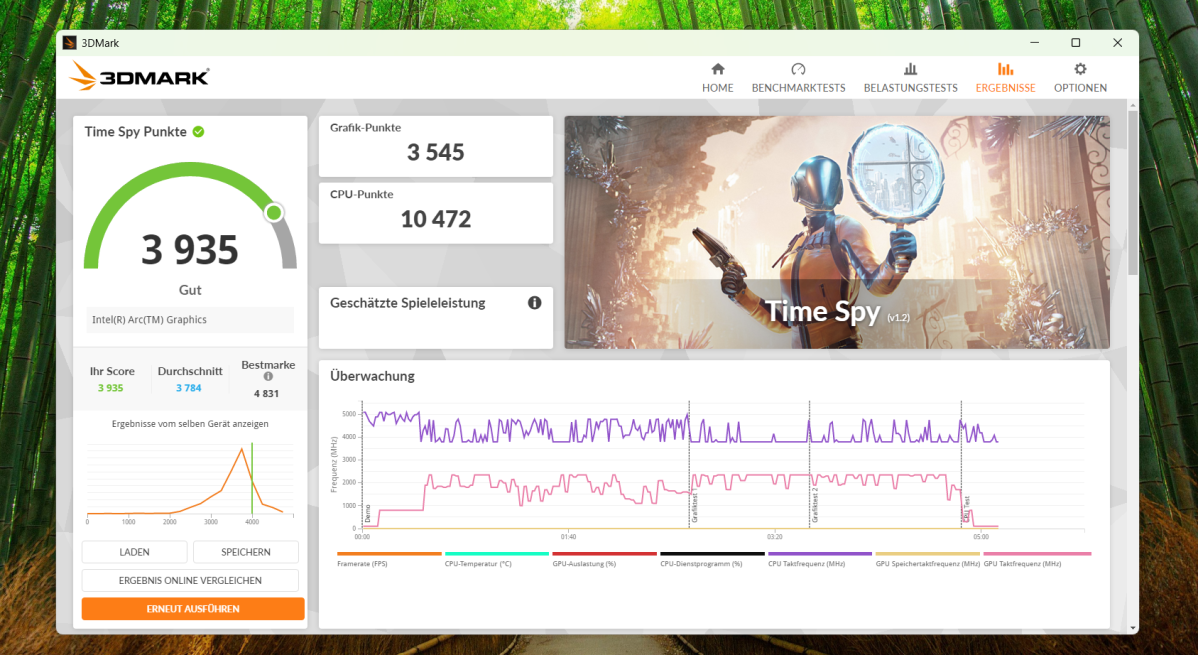 Test Geekom Geekbook M16 timespy