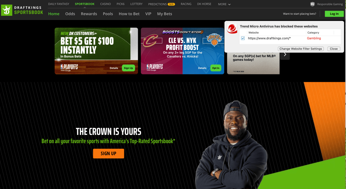 TrendMicroAntivirus website filter failure