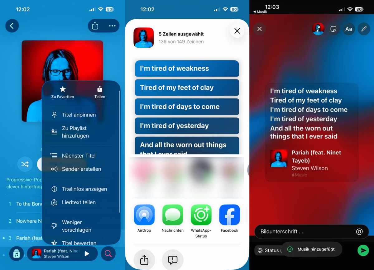 So bringen Sie Songtexte in Ihren Whatsapp-Status