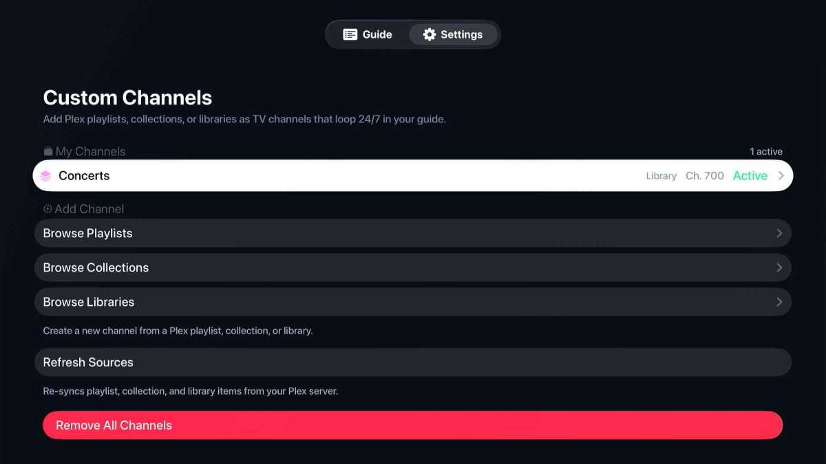 Bunny Ears TV custom channels