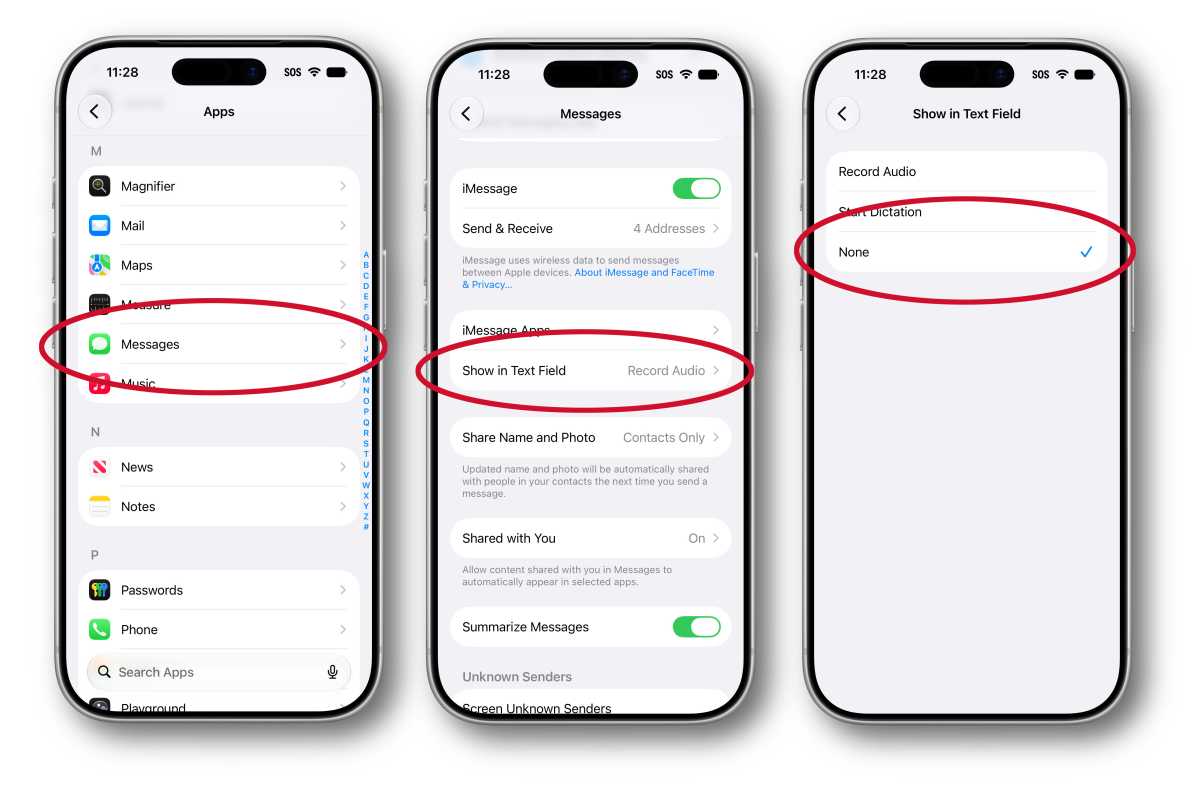 iOS 27 messages button