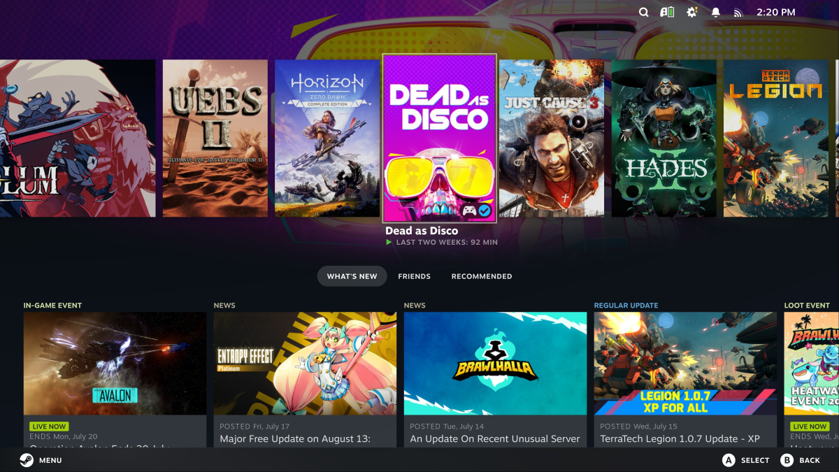 Steam Machine screenshot library 
