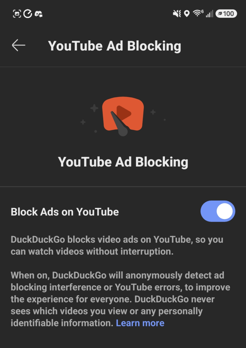 DuckDuckGo YouTube ad blocking Android