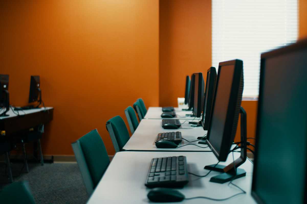 row of public computers