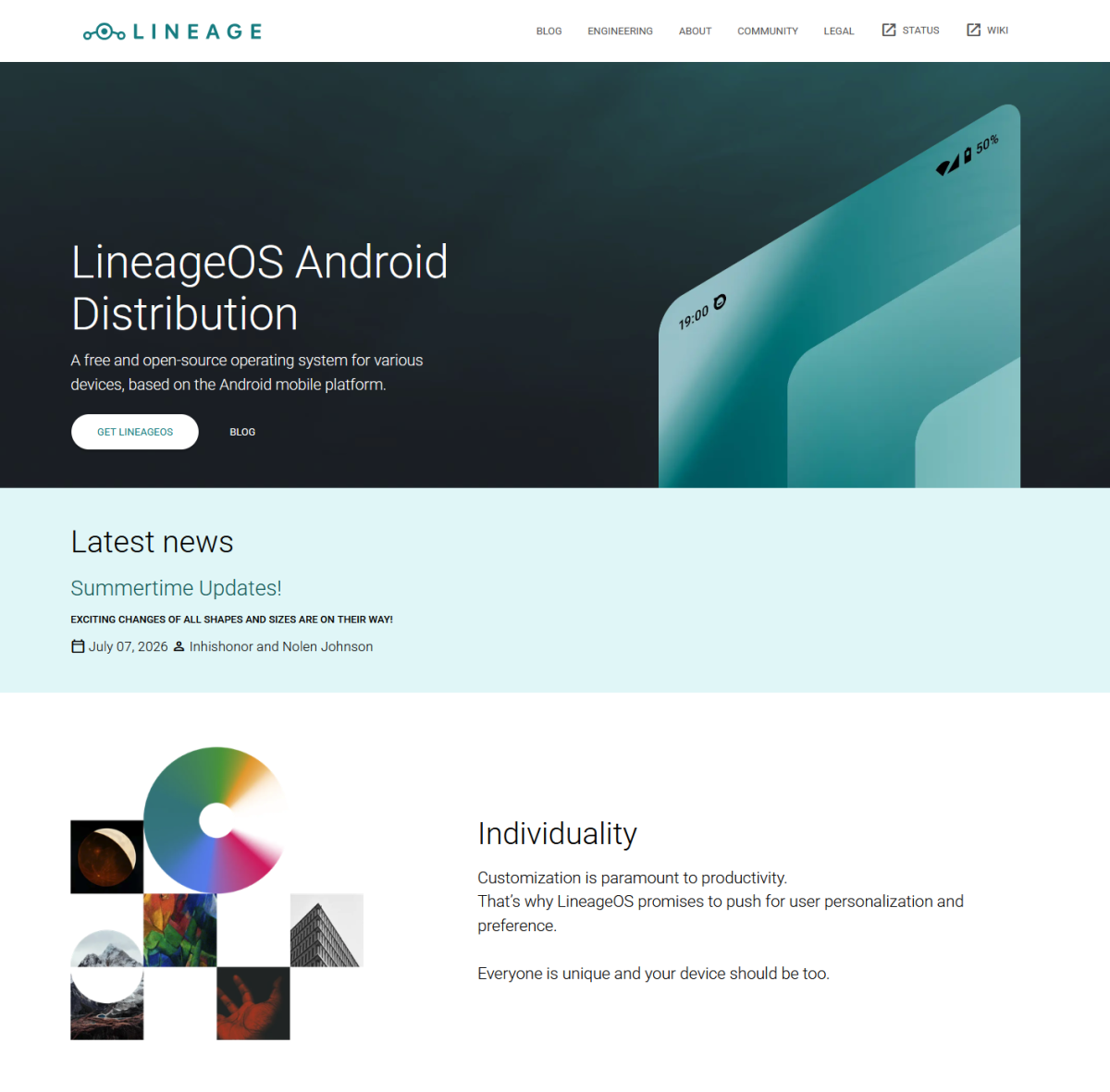 lineage OS Homepage