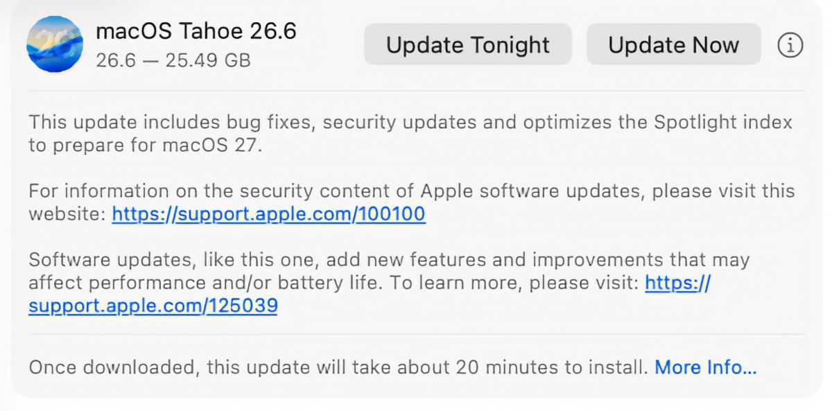 macOS 26.6 update