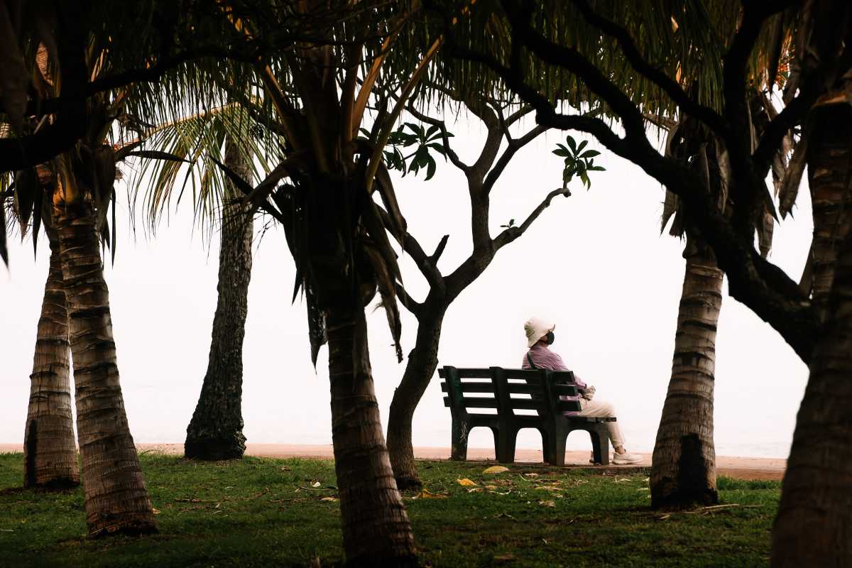 Sitting in a park