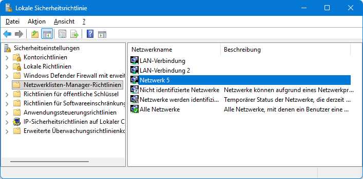 Lokale Sicherheitsrichtlinie