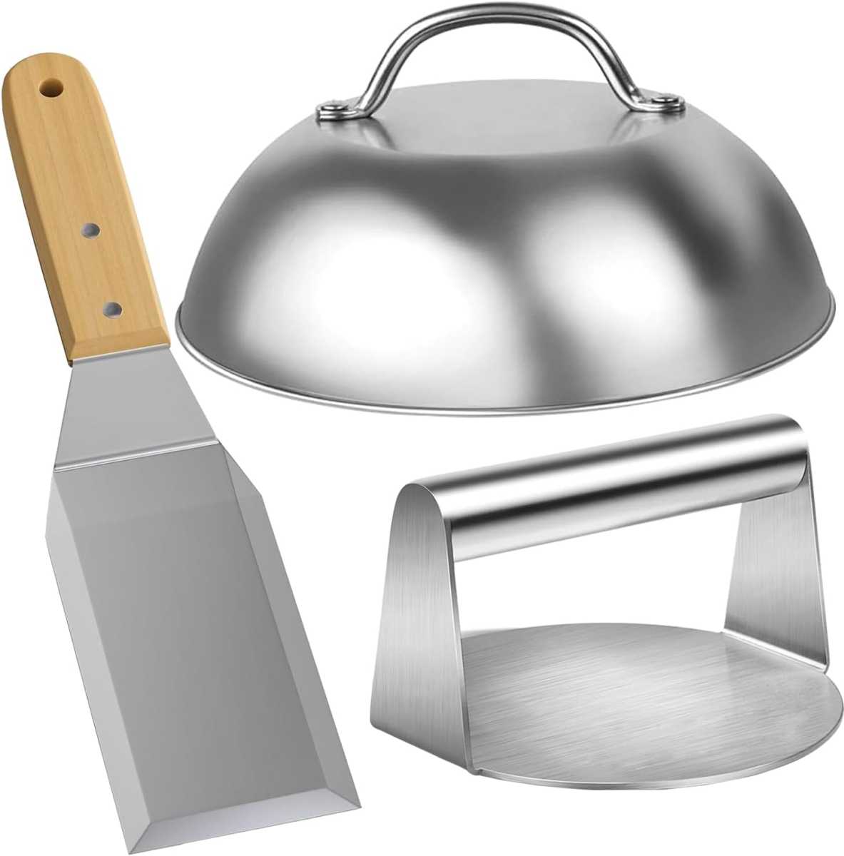 Cerkkapo Burgerpresse-Set aus Edelstahl