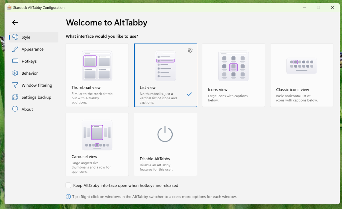AltTabby UI