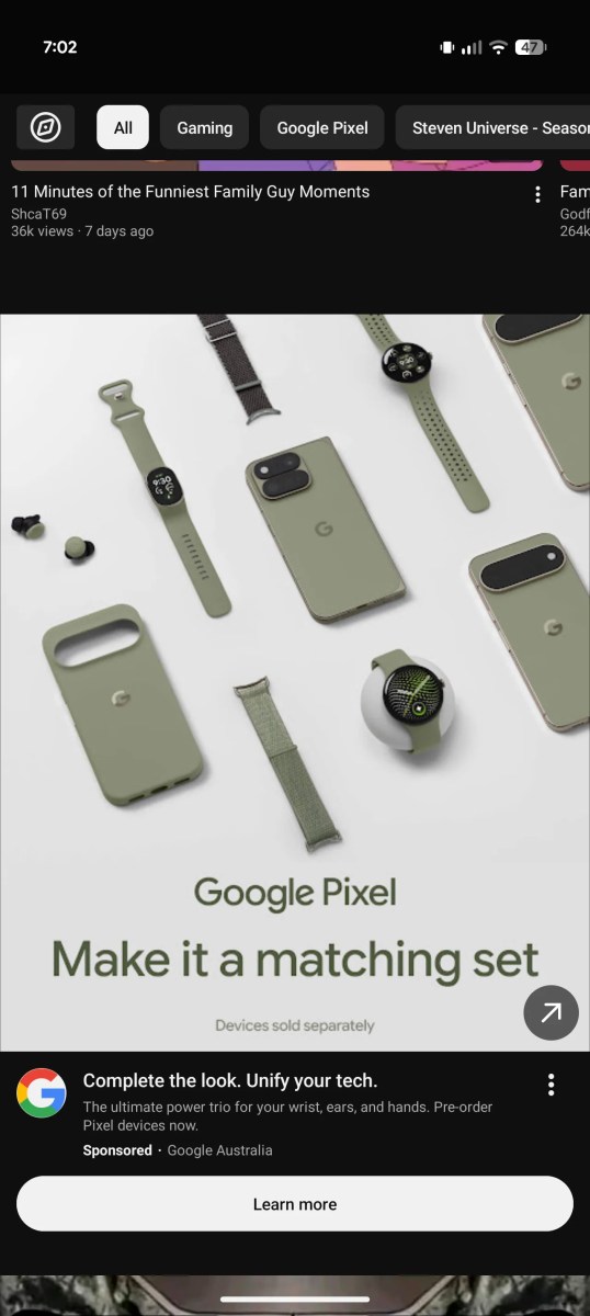 Google Pixel 11 ad with unannounced fitness tracker
