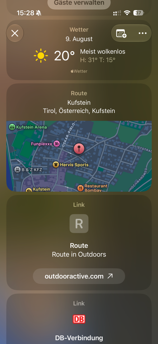 Reiseplanung am iPhone ohne zusätliche Apps und Abos