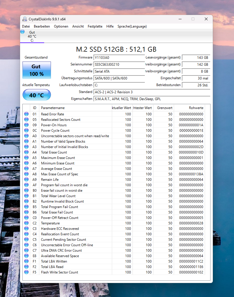 Test Acemagic K1 crystaldiskinfo