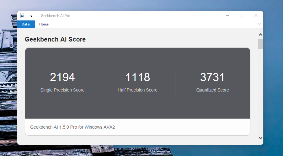 Test Acemagic K1 geekbench ai