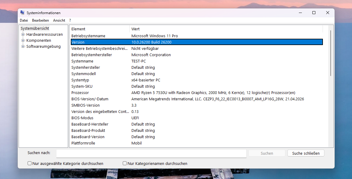 Test Acemagic K1 systeminformation