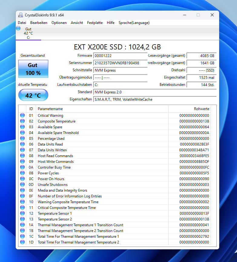 Test GMKtec NucBox K17 crystaldiskinfo