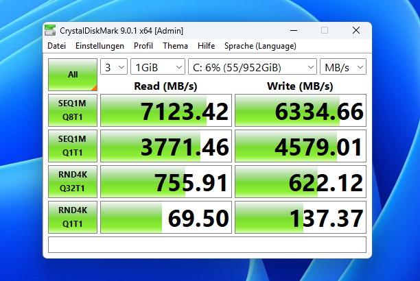 Test GMKtec NucBox K17 crystaldiskmark