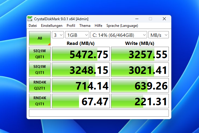 Test Geekom IT13 Max crystaldiskmark