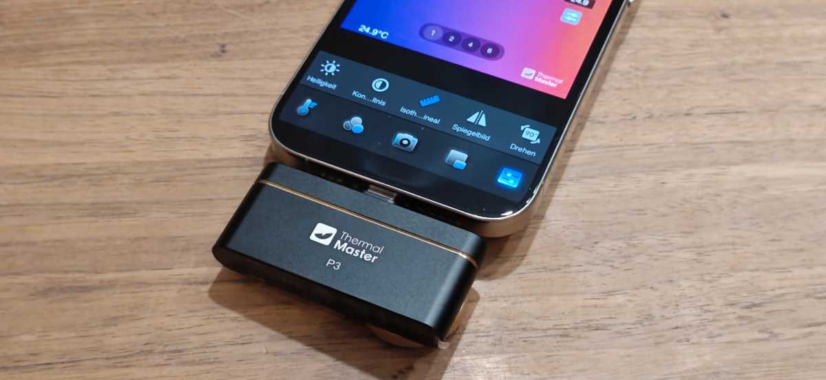 Test Thermal Master P3 am iphone vorne