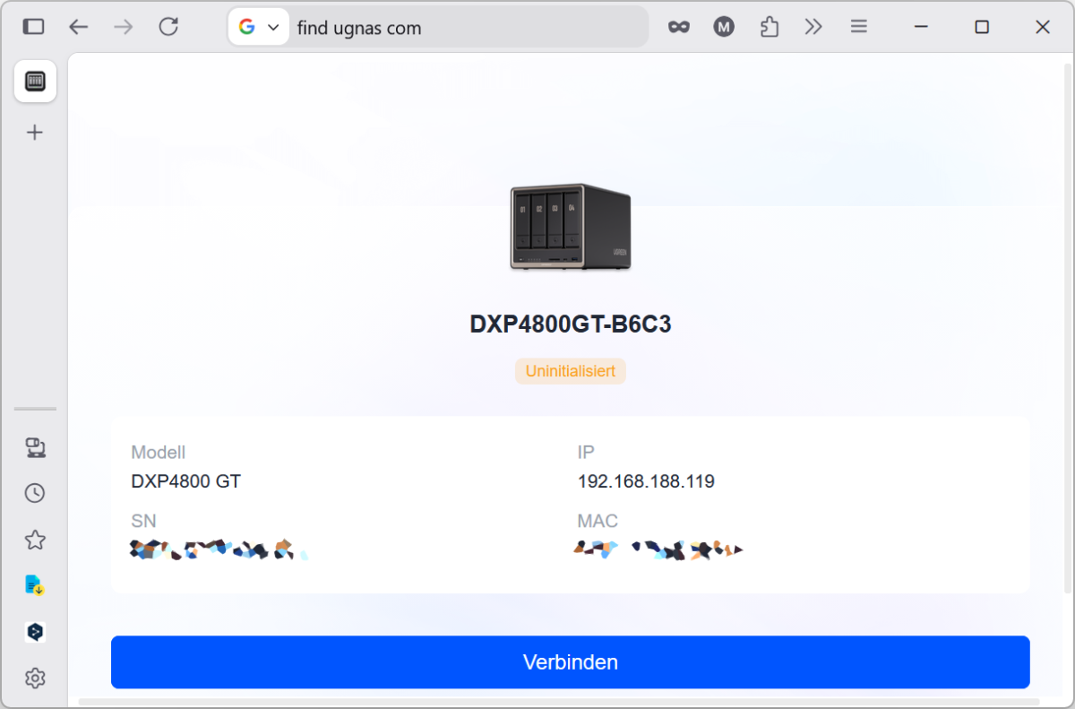 Test Ugreen NAS DXP4800GT - Einrichtung Start