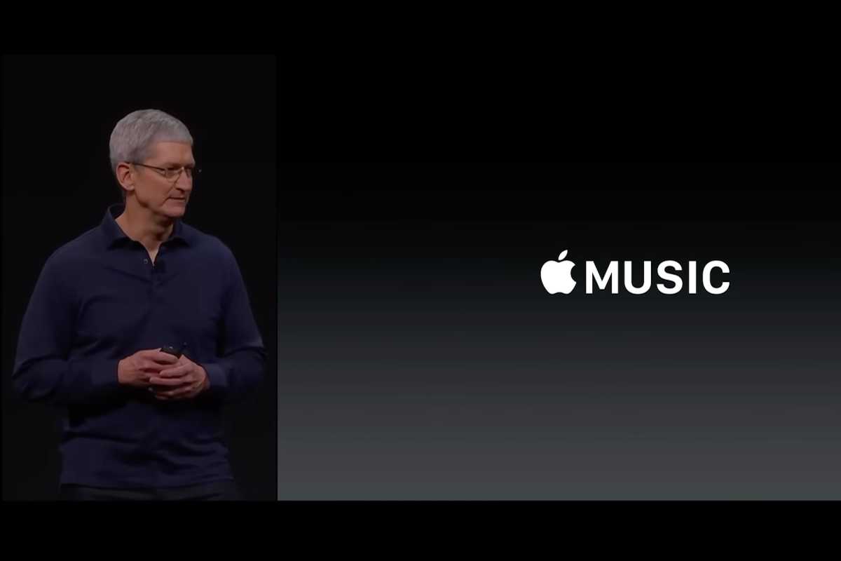 Tim Cook revealing Apple Music