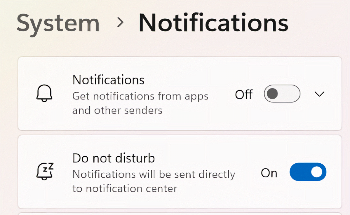 Windows notifications