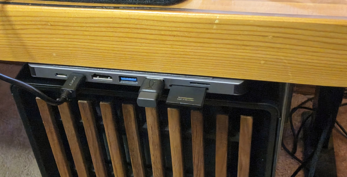 USB ports underneath desk