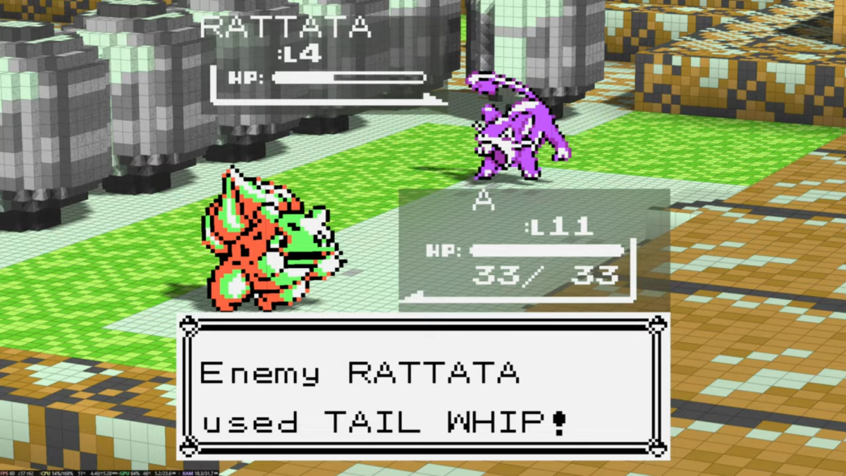 Pokemon with voxel graphics