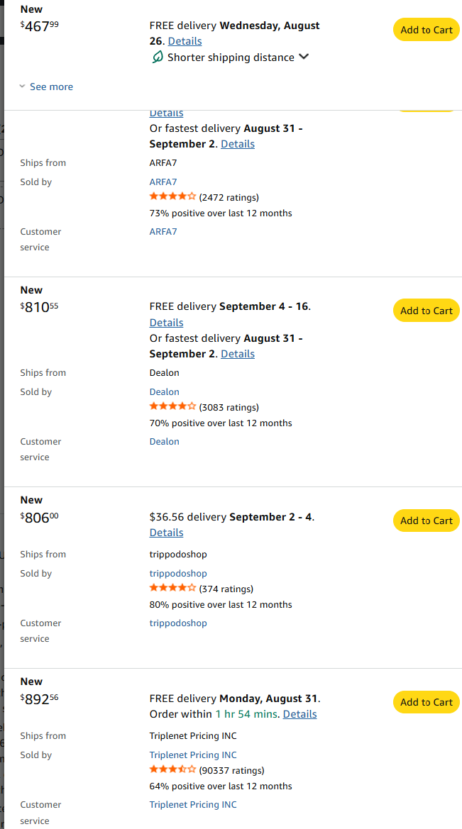 Amazon RAM reseller screenshot
