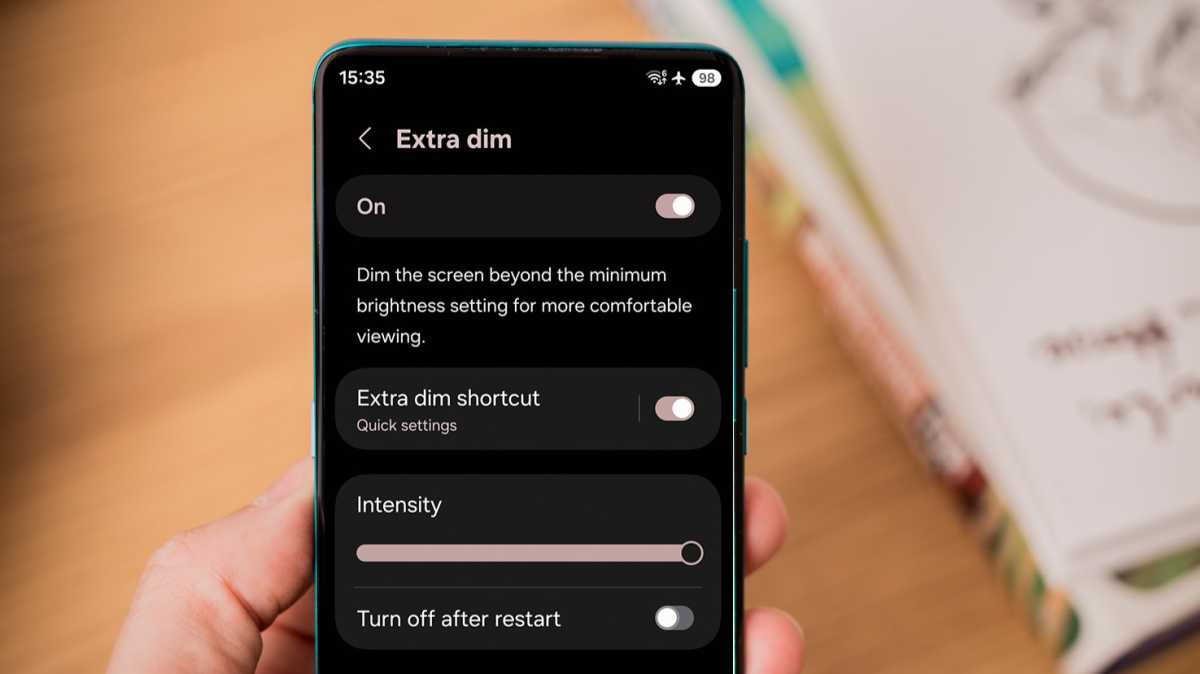 samsung galaxy extra dim