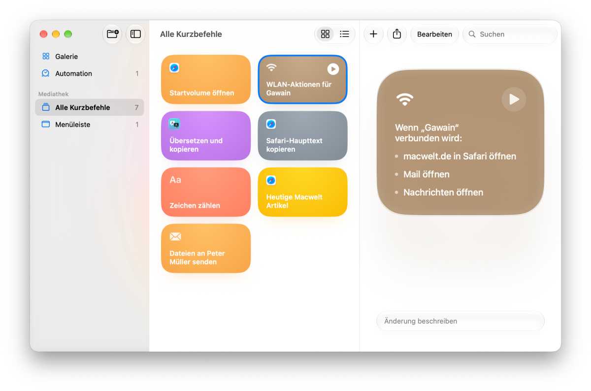 macOS Golden Gate Kurzbefehle Automation