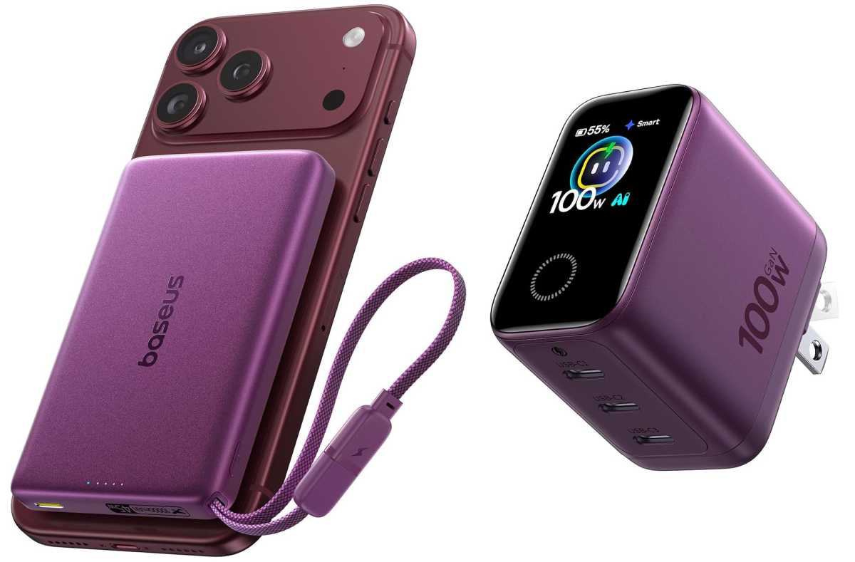 Baseus PicoGo Dark Cherry Burgundy chargers