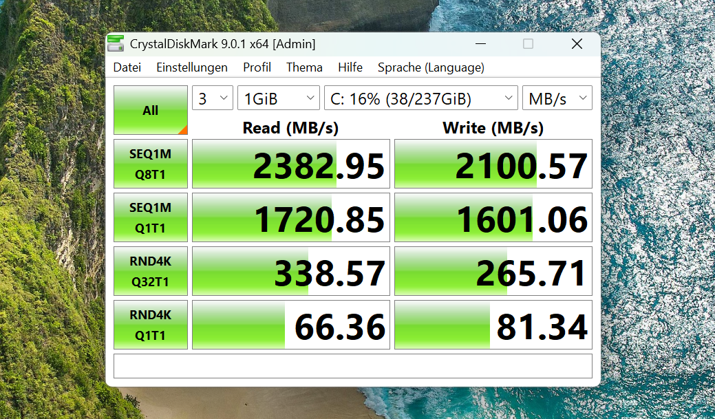 Chuwi UniBook crystaldiskmark