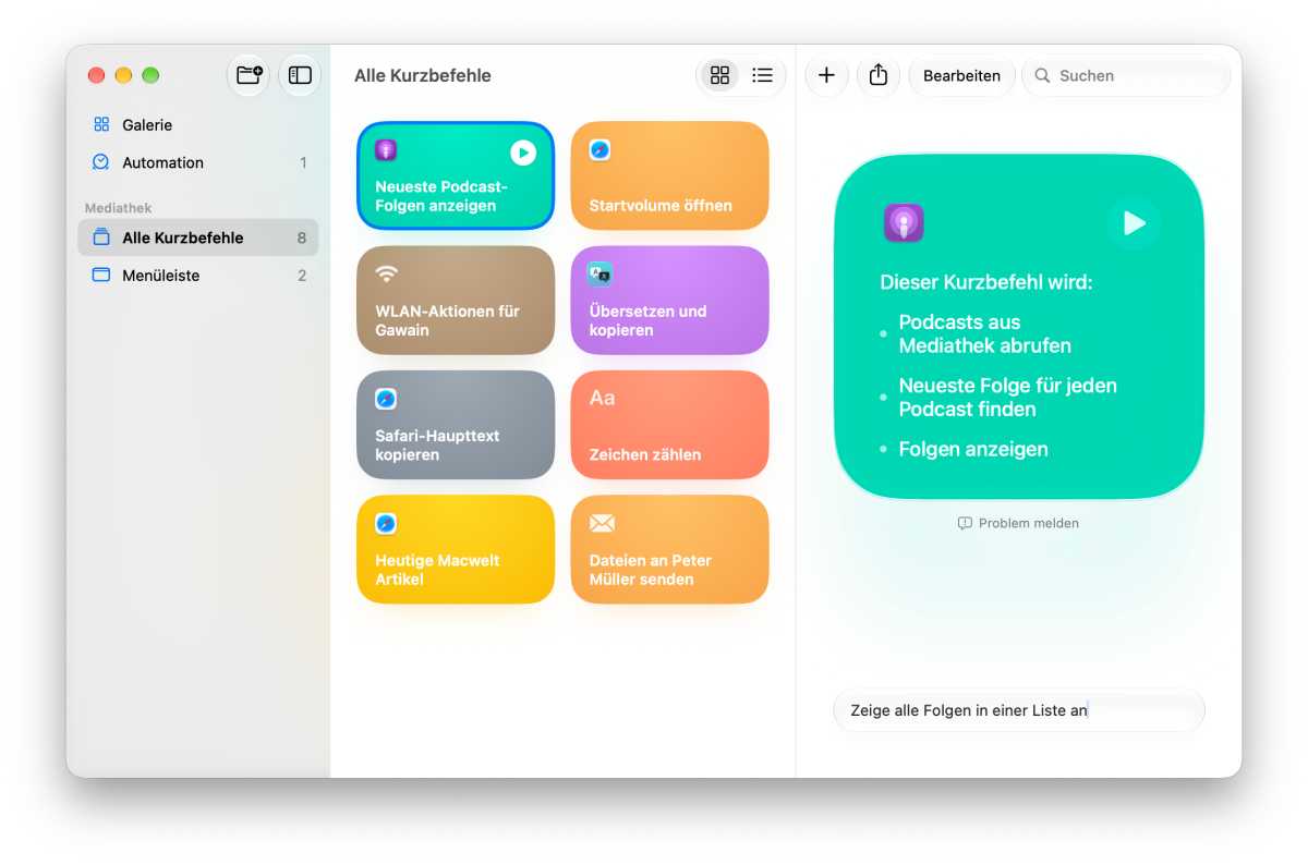 macOS Golden Gate Kurzbefehl ändern