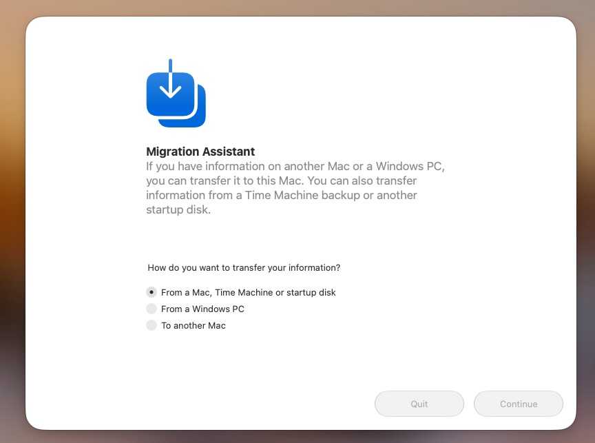 Use Migration Assistant to transfer your Time Machine Back Up