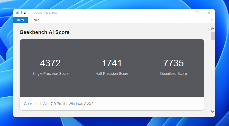 Test Minisforum MS 03 geekbench ai