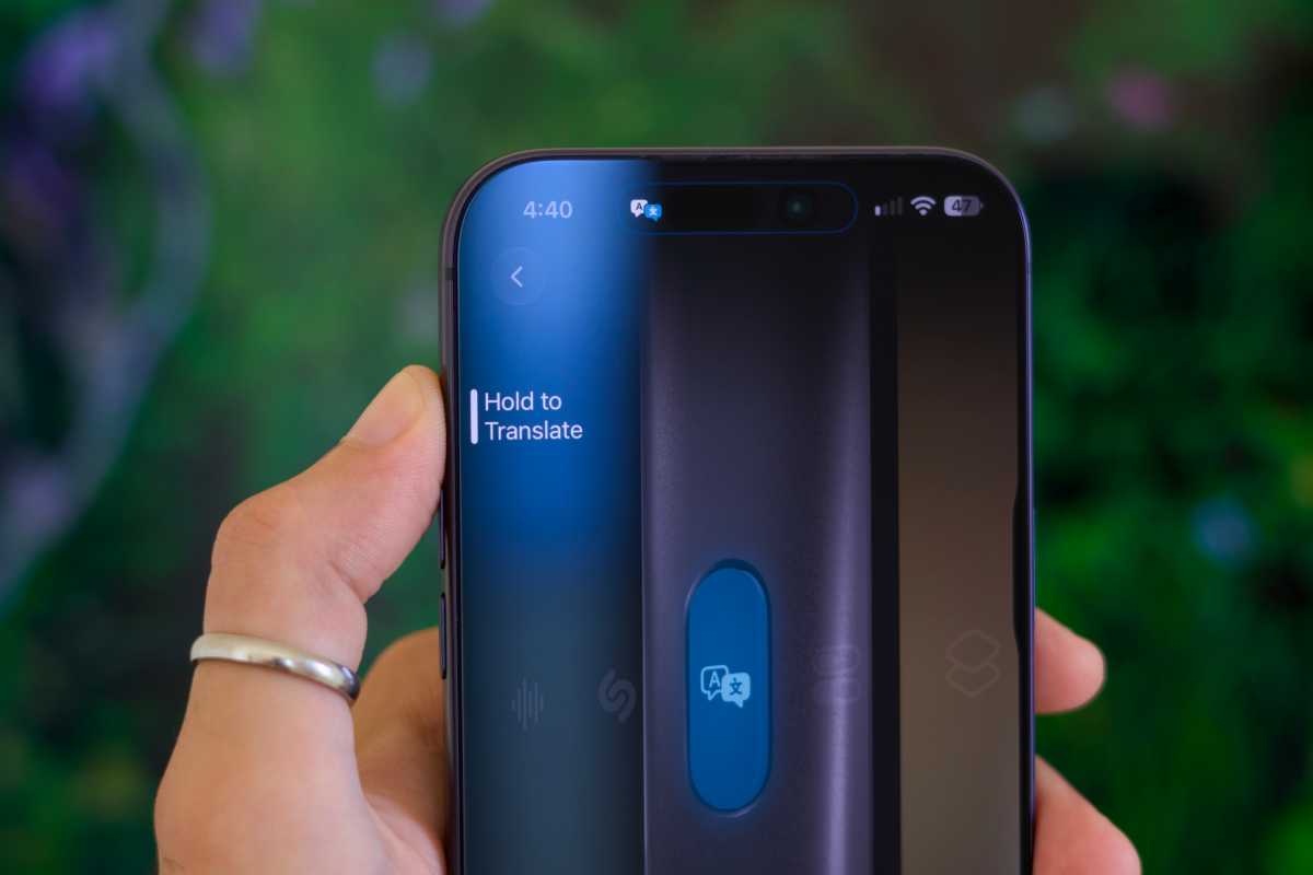 Using iPhone Action button to translate
