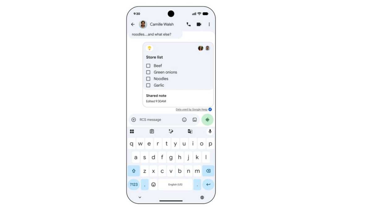 android google messages keep integration