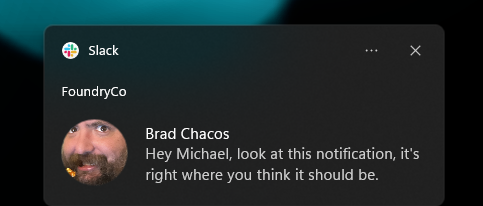 Slack notification