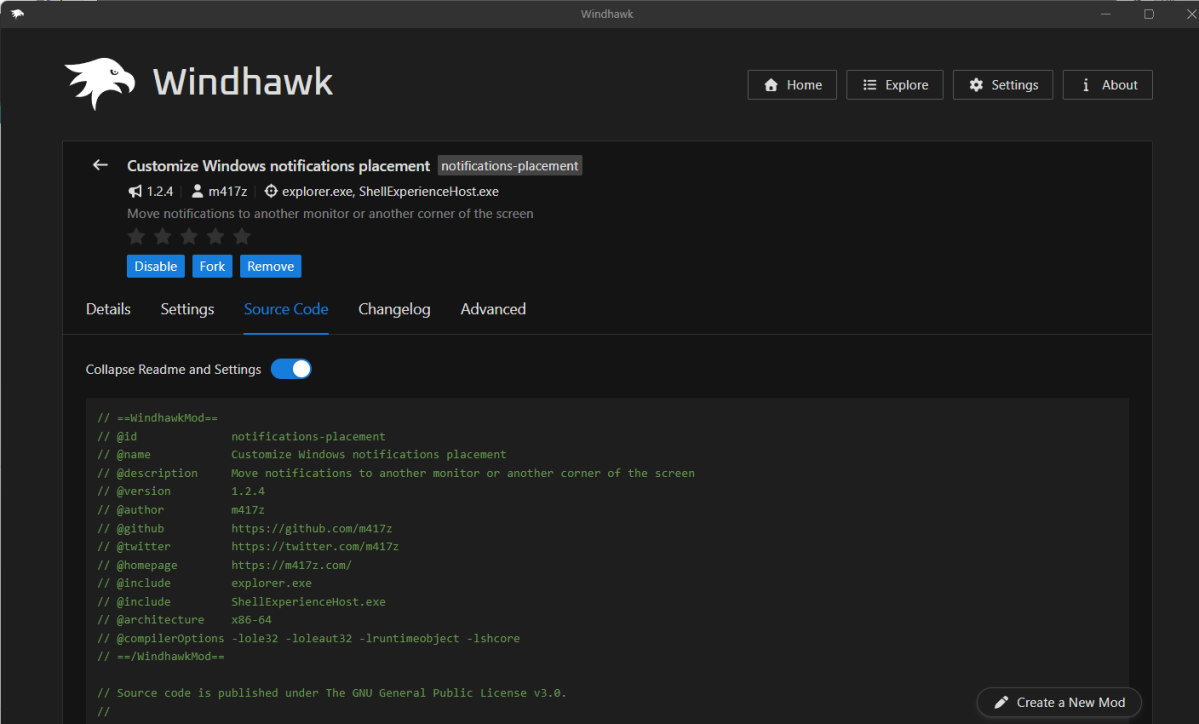 Windhawk app: "Customize Windows notification placement."