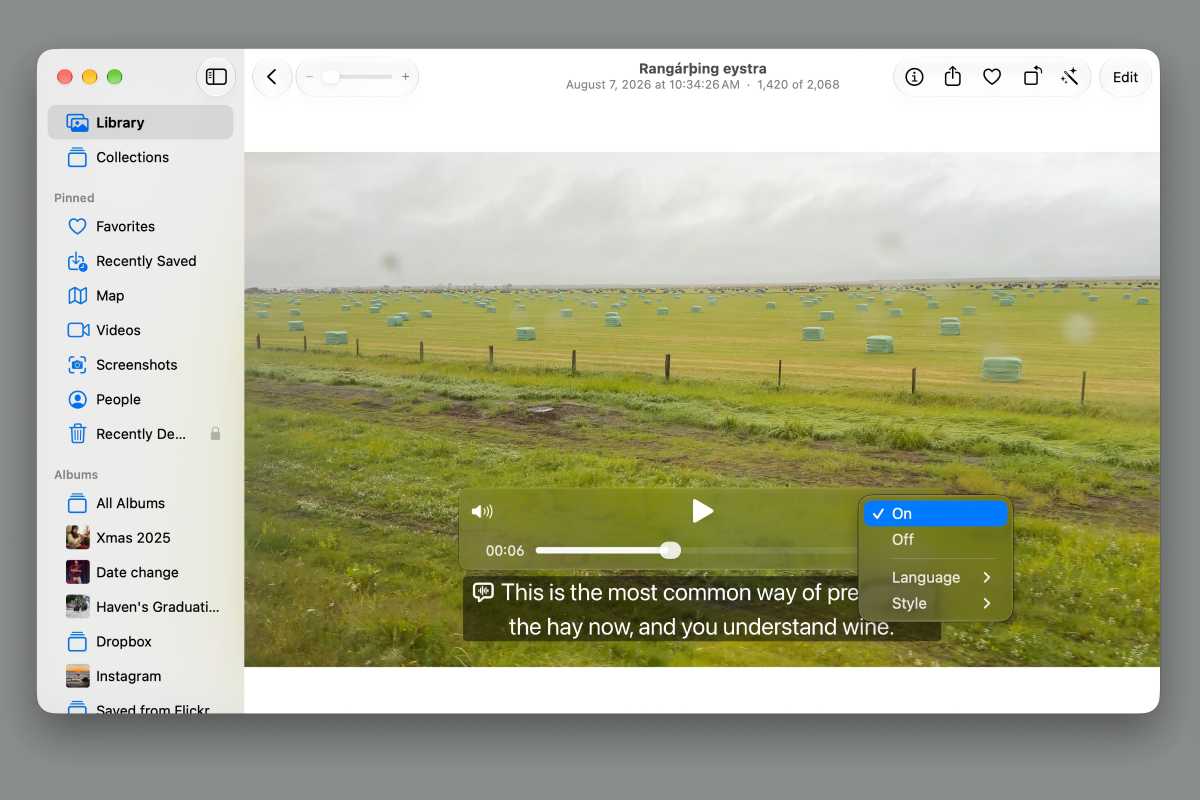 macOS 27 captions