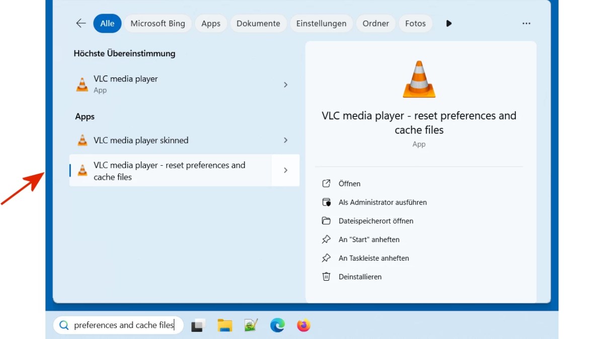 VLC Media Player reset Win11