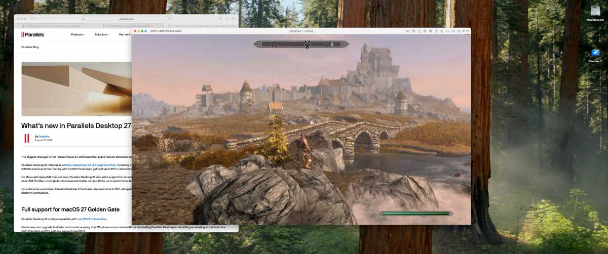 Parallels Windows Game Alongside Safari